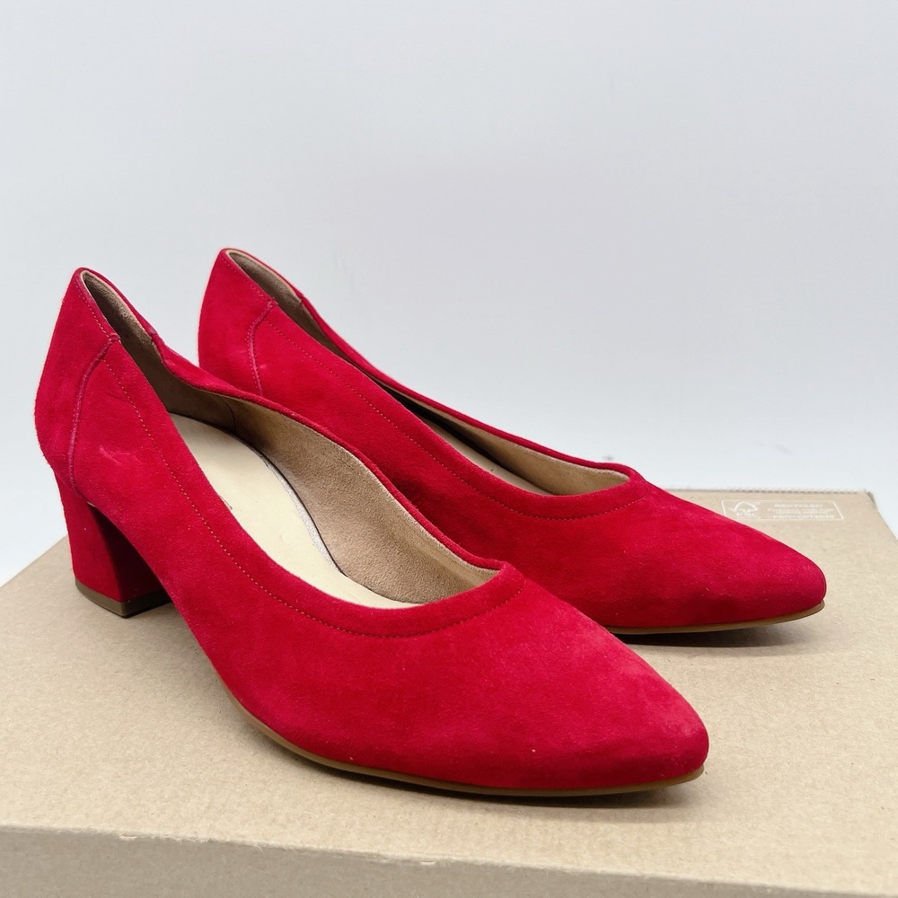 Paul Green Tammy Women's Pumps Slip On Heels Red Suede Size AU 5.5 EU 38 US 8